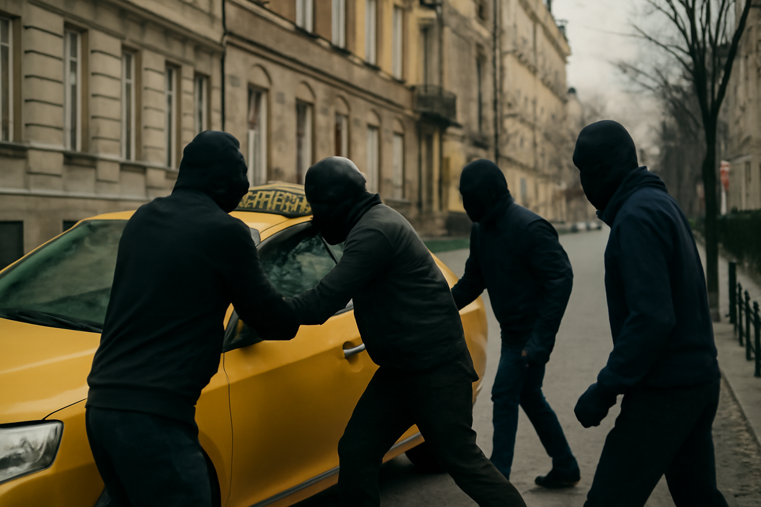 Grupa zamaskowanych pasażerów pobiła białoruskiego taksówkarza w Warszawie